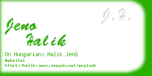 jeno halik business card